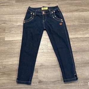 Vintage Mecca Femme Zebra Pocket Jeans Y2K Streetwear Low Rise Cropped Denim 5/6